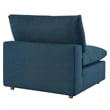 Maklaine Fabric Down Filled Overstuffed Armless Chair in Azure