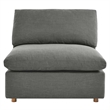 Maklaine Fabric Down Filled Overstuffed Armless Chair in Gray