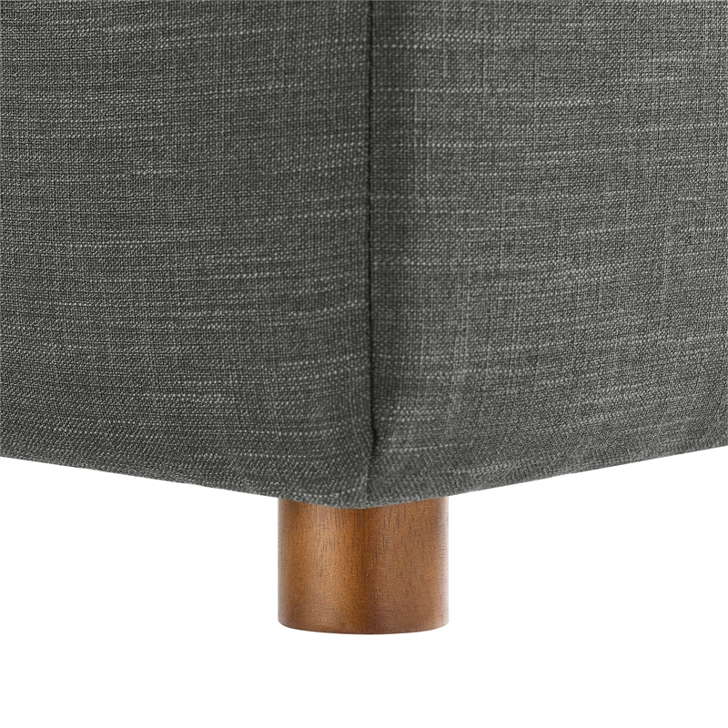 Maklaine Fabric Down Filled Overstuffed Corner Chair in Gray