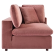 Maklaine Down Filled Performance Velvet Corner Chair in Dusty Rose Pink