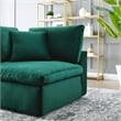 Maklaine Down Filled Performance Velvet Corner Chair in Green