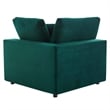 Maklaine Down Filled Performance Velvet Corner Chair in Green