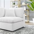 Maklaine Down Filled Performance Velvet Corner Chair in White