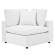 Maklaine Down Filled Performance Velvet Corner Chair in White