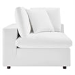 Maklaine Down Filled Performance Velvet Corner Chair in White