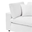 Maklaine Down Filled Performance Velvet Corner Chair in White