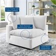 Maklaine Down Filled Performance Velvet Corner Chair in White