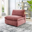 Maklaine Down Filled Performance Velvet Armless Chair in Dusty Rose Pink