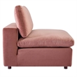 Maklaine Down Filled Performance Velvet Armless Chair in Dusty Rose Pink