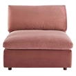 Maklaine Down Filled Performance Velvet Armless Chair in Dusty Rose Pink