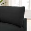 Maklaine Fabric Down Filled Overstuffed Armless Chair in Black