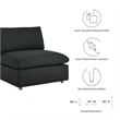 Maklaine Fabric Down Filled Overstuffed Armless Chair in Black