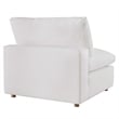 Maklaine Fabric Down Filled Overstuffed Armless Chair in Pure White
