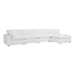 Maklaine 5-Piece Fabric Down Filled Sectional Sofa Set in Pure White