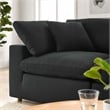 Maklaine Contemporary 2-Piece Fabric Down Filled Sectional Sofa in Black