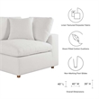 Maklaine 4-Piece Fabric Down Filled Sectional Sofa Set in Pure White