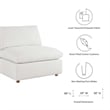 Maklaine 4-Piece Fabric Down Filled Sectional Sofa Set in Pure White