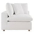 Maklaine 4-Piece Fabric Down Filled Sectional Sofa Set in Pure White