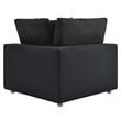 Maklaine Fabric Down Filled Overstuffed Corner Chair in Black
