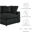 Maklaine Fabric Down Filled Overstuffed Corner Chair in Black