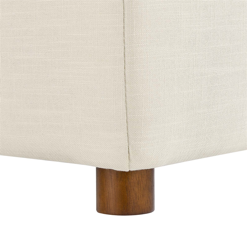 Maklaine Fabric Down Filled Overstuffed Corner Chair in Light Beige