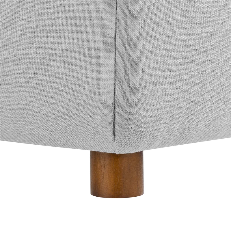 Maklaine Fabric Down Filled Overstuffed Corner Chair in Light Gray