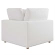 Maklaine Fabric Down Filled Overstuffed Corner Chair in Pure White