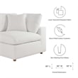 Maklaine Fabric Down Filled Overstuffed Corner Chair in Pure White