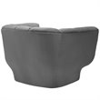 Maklaine Vertical Tufted Performance Velvet Armchair in Gray