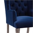 Maklaine Performance Velvet Tufted Arm Chair in Navy (Set of 2)