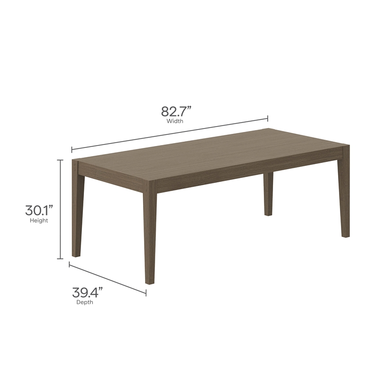 Maklaine 7-Piece Outdoor Patio Teak Wood Dining Set in Weathered Gray