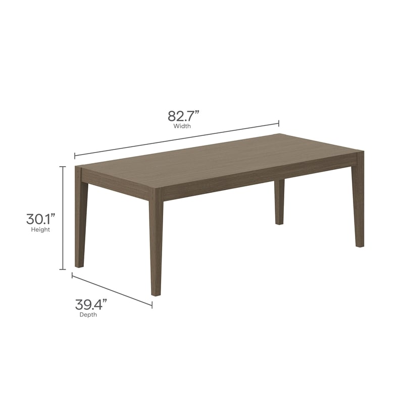 Maklaine 9-Piece Outdoor Patio Teak Wood Dining Set in Weathered Gray