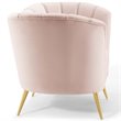 Maklaine Contemporary Performance Velvet Armchair in Pink Finish