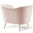 Maklaine Contemporary Performance Velvet Armchair in Pink Finish