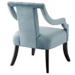 Maklaine Performance Velvet Accent Arm Chair in Light Blue (Set of 2)