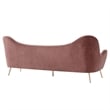Maklaine Performance Velvet and Stainless Steel Sofa in Dusty Rose