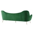 Maklaine Performance Velvet and Stainless Steel Sofa in Emerald Green