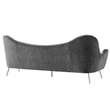 Maklaine Performance Velvet and Stainless Steel Sofa in Gray