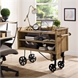 Maklaine Modern / Contemporary Wood Dining Stand in Brown Finish