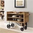 Maklaine Modern / Contemporary Wood Dining Stand in Brown Finish