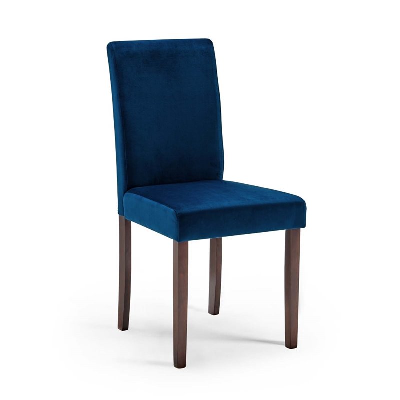 Maklaine 5 Piece Upholstered Velvet Dining Set in Cappuccino Navy