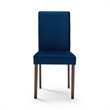 Maklaine 5 Piece Upholstered Velvet Dining Set in Cappuccino Navy