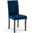 Maklaine 5 Piece Upholstered Velvet Dining Set in Cappuccino Navy