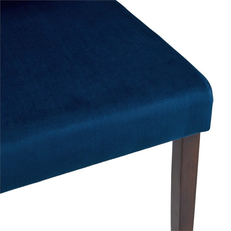 Maklaine 5 Piece Upholstered Velvet Dining Set in Cappuccino Navy