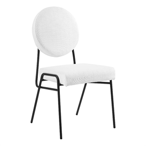 Maklaine Upholstered Fabric Dining Side Chairs in Black White