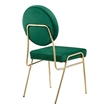 Maklaine Performance Velvet Upholstered Side Dining Chair in Gold Green