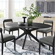 Maklaine Contemporary Rubberwood and MDF Dining Table in Black