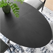 Maklaine Contemporary Rubberwood and MDF Dining Table in Black