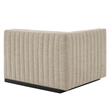 Maklaine Modern Channel Tufted Fabric Left-Arm Chair in Beige