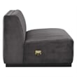 Maklaine Contemporary Channel Tufted Velvet Armless Chair in Gray